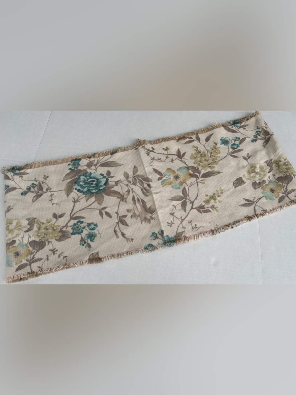 Collection Eighteen Floral Infinity Scarf Tan 60” Diameter READ DESCRIPTION